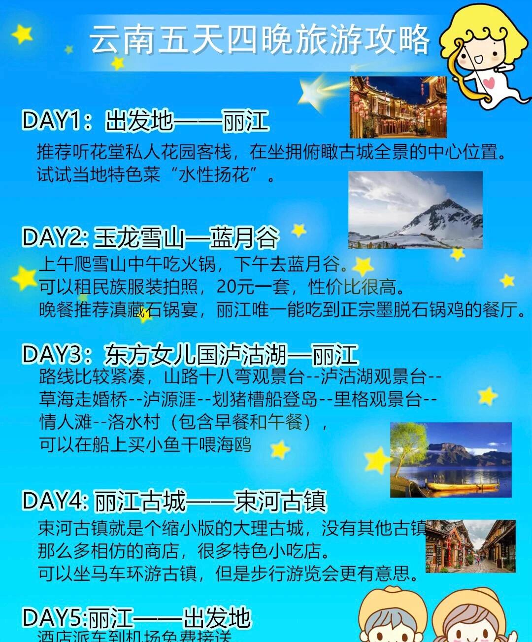 去云南旅游，5天最佳路線攻略，云南五日游，最佳路線攻略